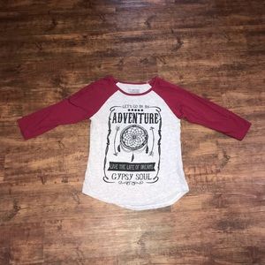 Burgundy Baseball Tee